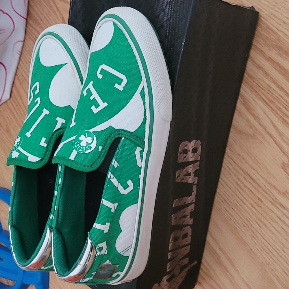 Celtics slip on sneakers. So cool!
